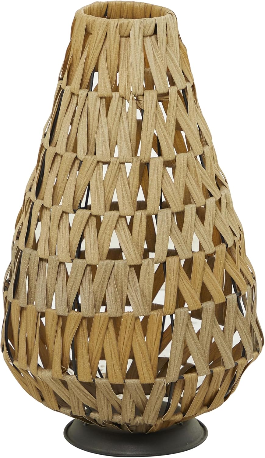 Deco 79 Faux Seagrass Handmade Decorative Vase Tall Woven Floor Centerpiece Vase, Vase for Home Decoration 10" x 10" x 18", Brown