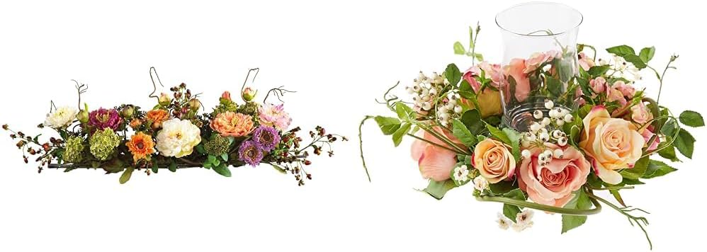 Nearly Natural 4689 Mini Peony Silk Arrangement,Assorted 10 x 10 x 10