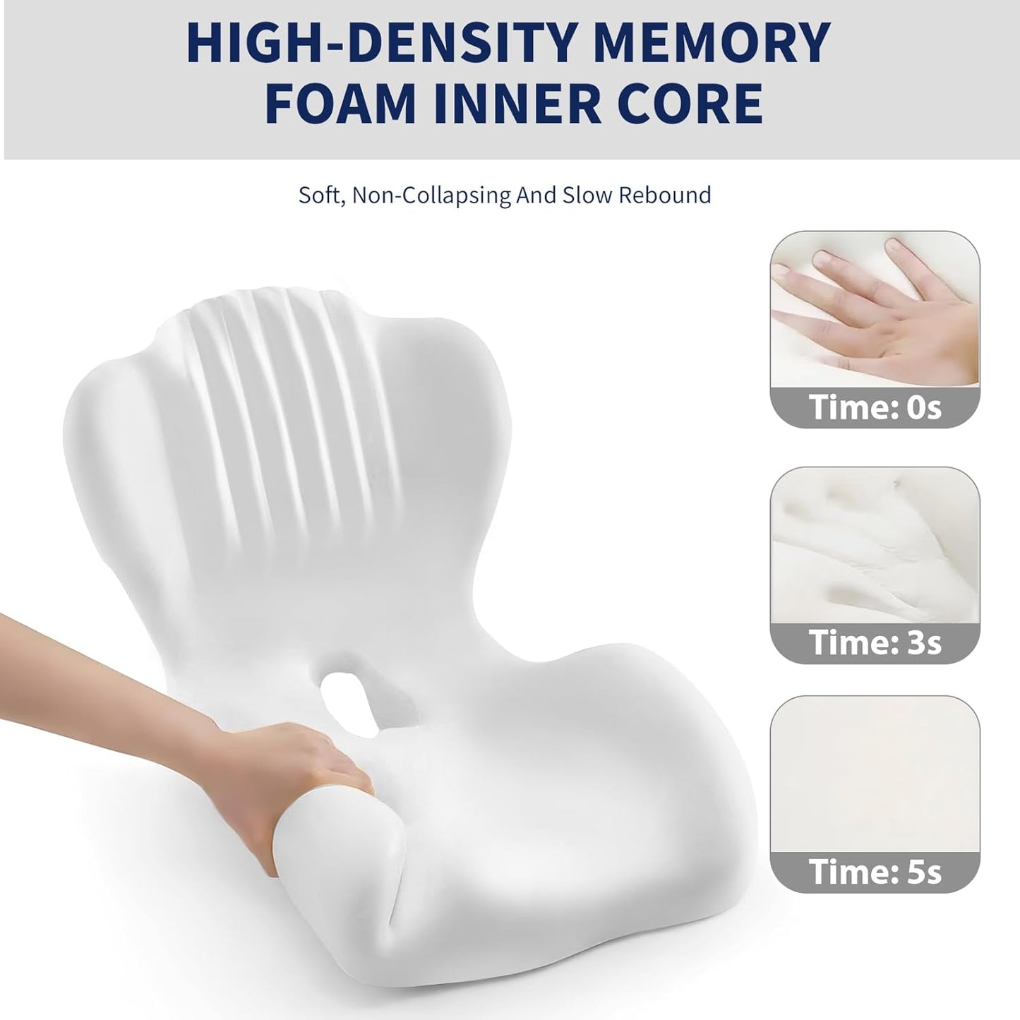 Lotarrotta Ergonomic Seat Cushion with Lumbar Support, Multi - Purpose Orthopedic Seat Pillow for Office Chair, Car, Dining Chair, Truck, Relief for Back, Hip, Leg Pain