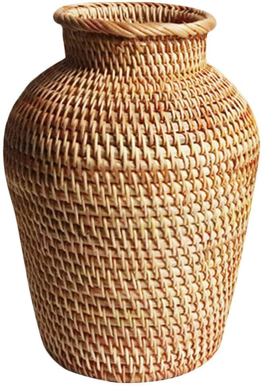 DOITOOL Rattan Vase Decoration Flower Decor Wedding Table Decor Dining Room Decor for Table Bamboo Baskets Floral Container Woven Flower Vase Vases for Centerpieces Vase Centerpiece Rural
