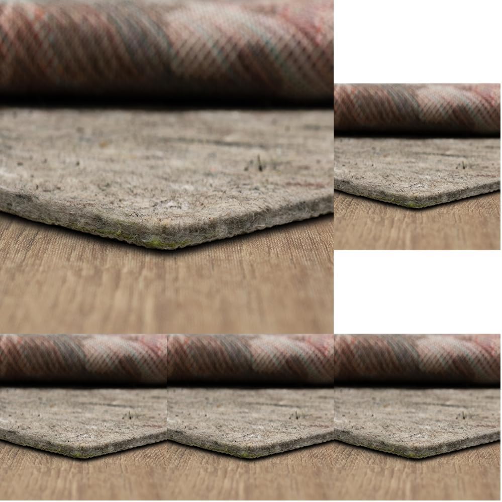 Mohawk Home 8' x 10' Non Slip Rug Pad Gripper 1/4 Thick Dual Surface Felt + Rubber Gripper - Safe for All Floors, Brown