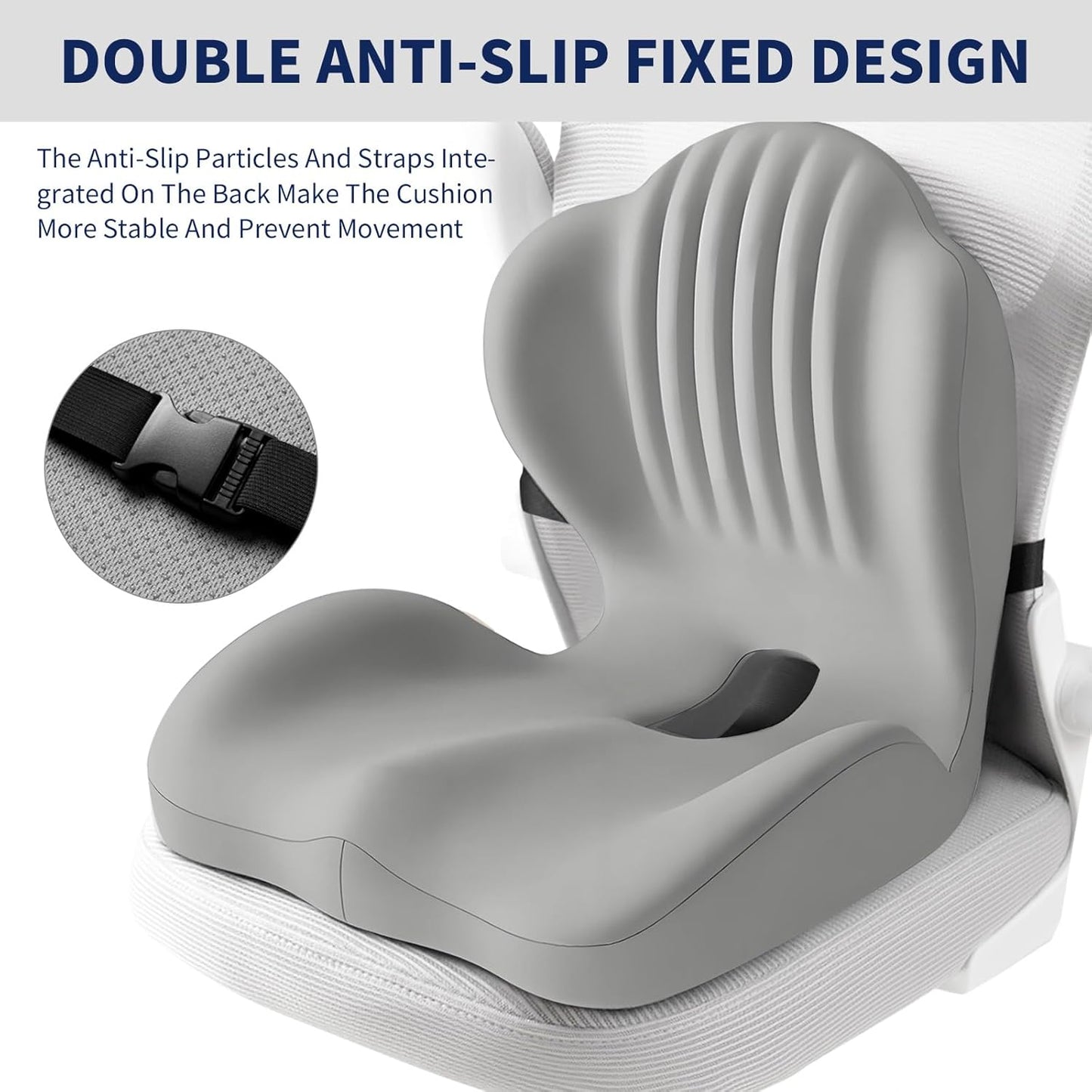 Lotarrotta Ergonomic Seat Cushion with Lumbar Support, Multi - Purpose Orthopedic Seat Pillow for Office Chair, Car, Dining Chair, Truck, Relief for Back, Hip, Leg Pain