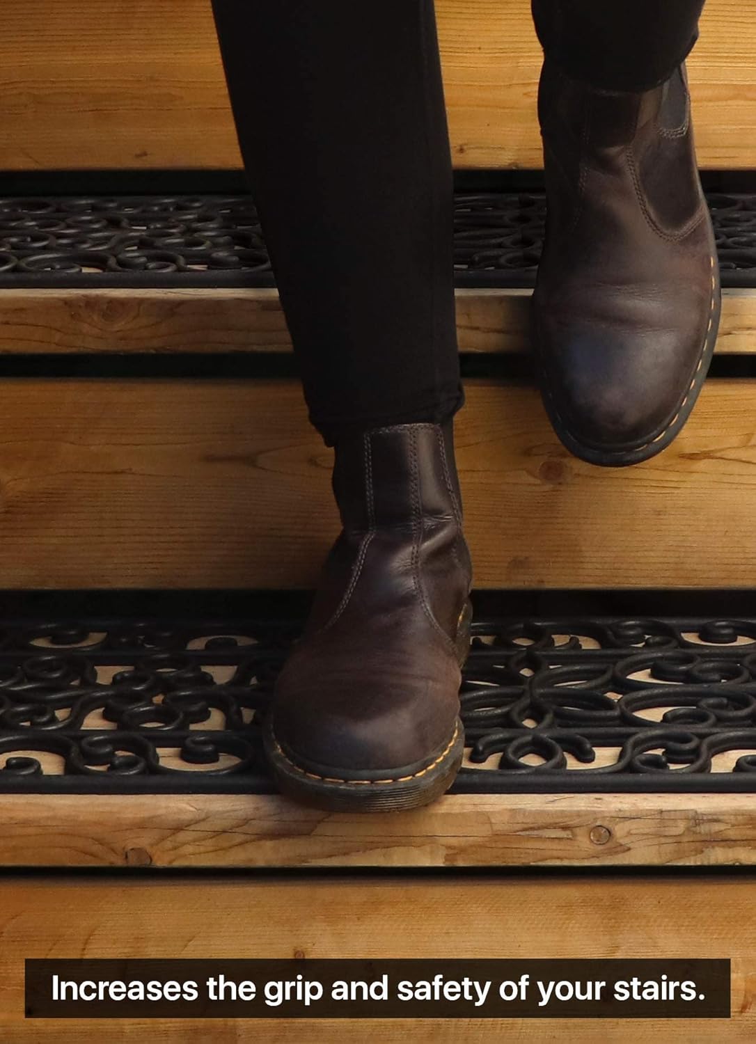 Rubber Stair Treads Non-Slip Outdoor 35”x10” (5-Pack) – Anti-Slip Step Mat