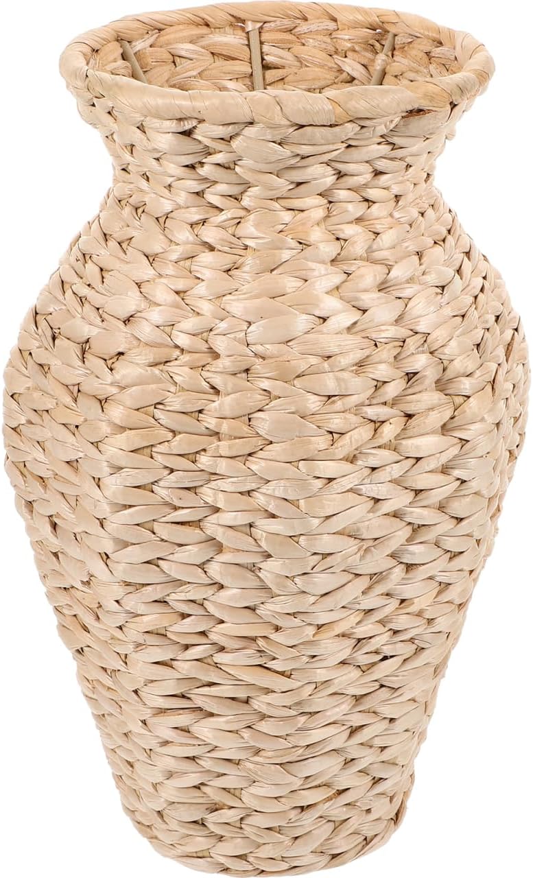 Amosfun Rattan Vase Country Rustic Style Wicker Flower Vase Handmade Woven Basket Tall Plant Container for Home Decor Farmhouse Floral Arrangements, 28.00X17.50X17.50CM, 3CRP17CJMEI3294XI9Z