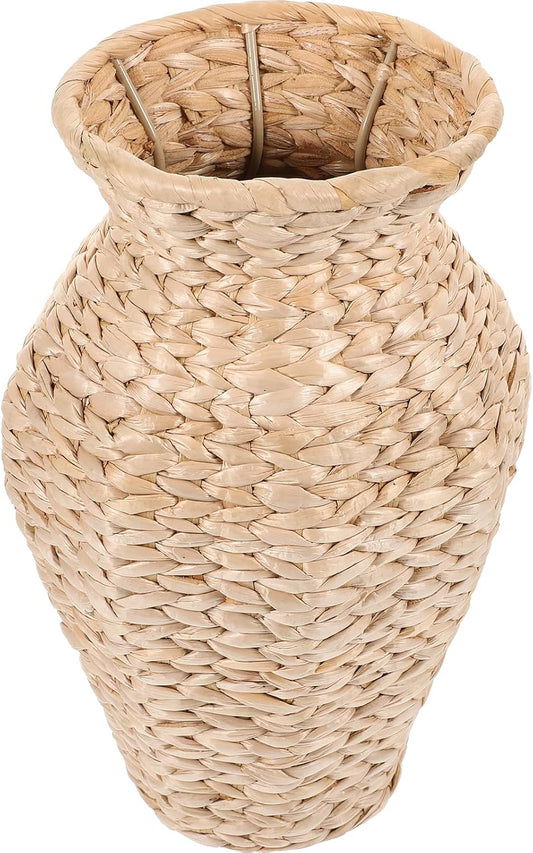 Alipis Rattan Vase, Country Style Woven Plant Holder Basket Rustic Flower Vase Hand Woven Dried Flower Vase Weaving Basket Flower Arranger for Wedding Home Decor