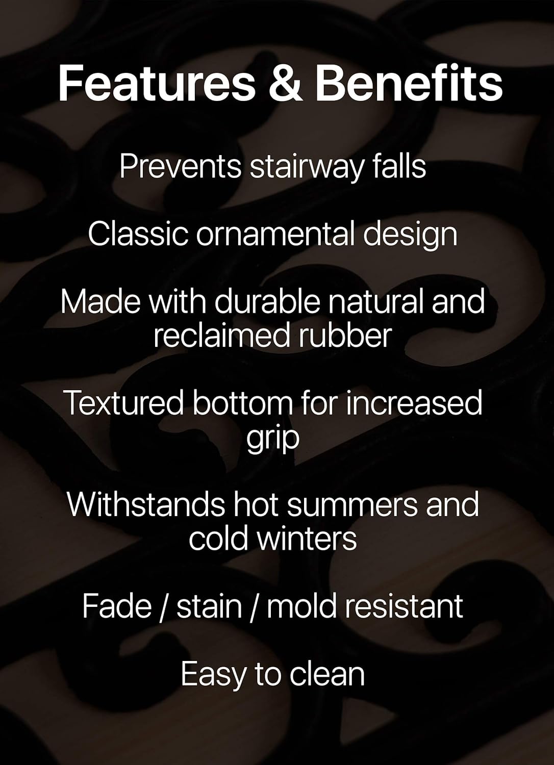 Rubber Stair Treads Non-Slip Outdoor 35”x10” (5-Pack) – Anti-Slip Step Mat