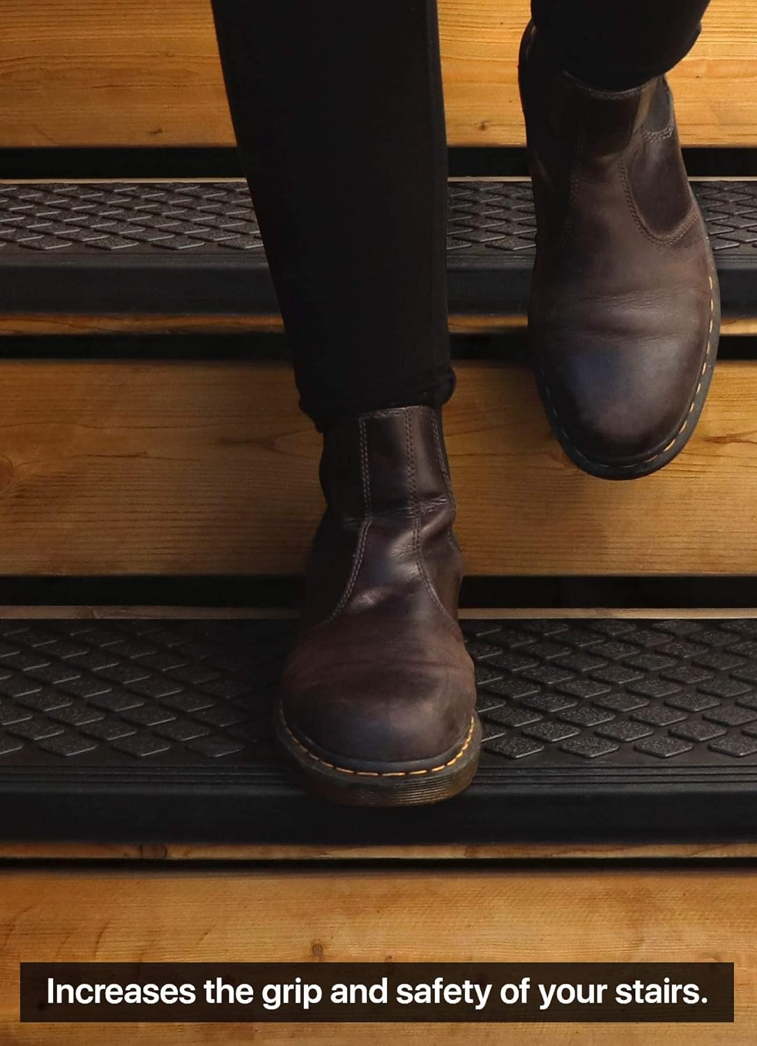 Rubber Stair Treads Non-Slip Outdoor 35”x10” (5-Pack) – Anti-Slip Step Mat with Nosing