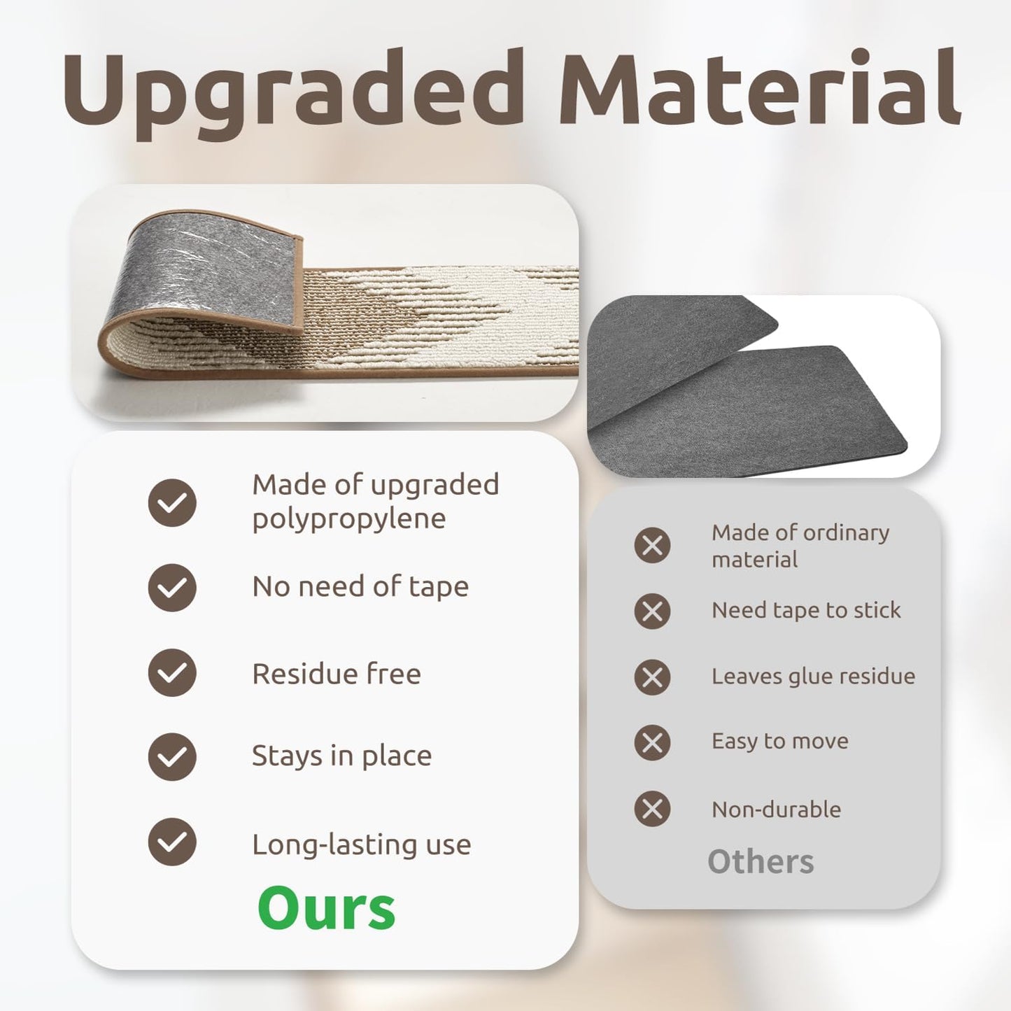 PADOOR 15PC Stair-Treads Non Slip, 3D Peel and Stick Stair Treads for Wooden Steps Indoor, Stair-Carpet Treads Washable Reusable Adhesive Stair-Runner Rugs for Kids and Dogs 8"x30" Brown