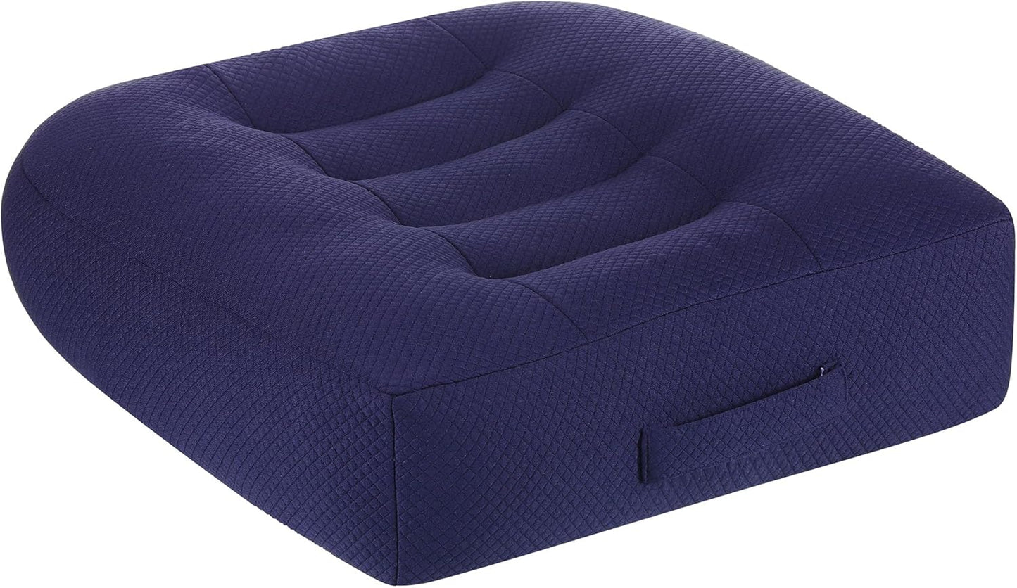 WSGJHB Large Seat Cushion, Extra Thick Booster Seat Cushions for Office Chairs Long Sitting Office Workers, Car Drivers, Relieves Back Pain, Breathable, Anti-Slip, 20x20x6 inchs, Black