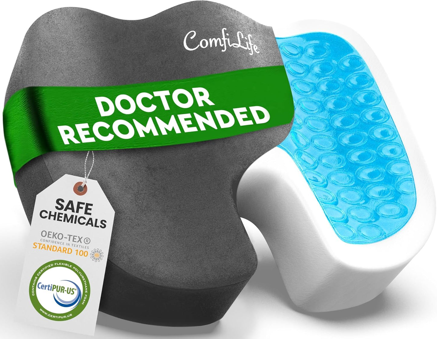 ComfiLife Premium Gel & Memory Foam Seat Cushion – Doctor Recommended Office Chair Cushion, Car Seat Cushion – Chair Cushions for Back & Sciatica Pain Relief – Seat Cushions for Office & Desk (Pink)