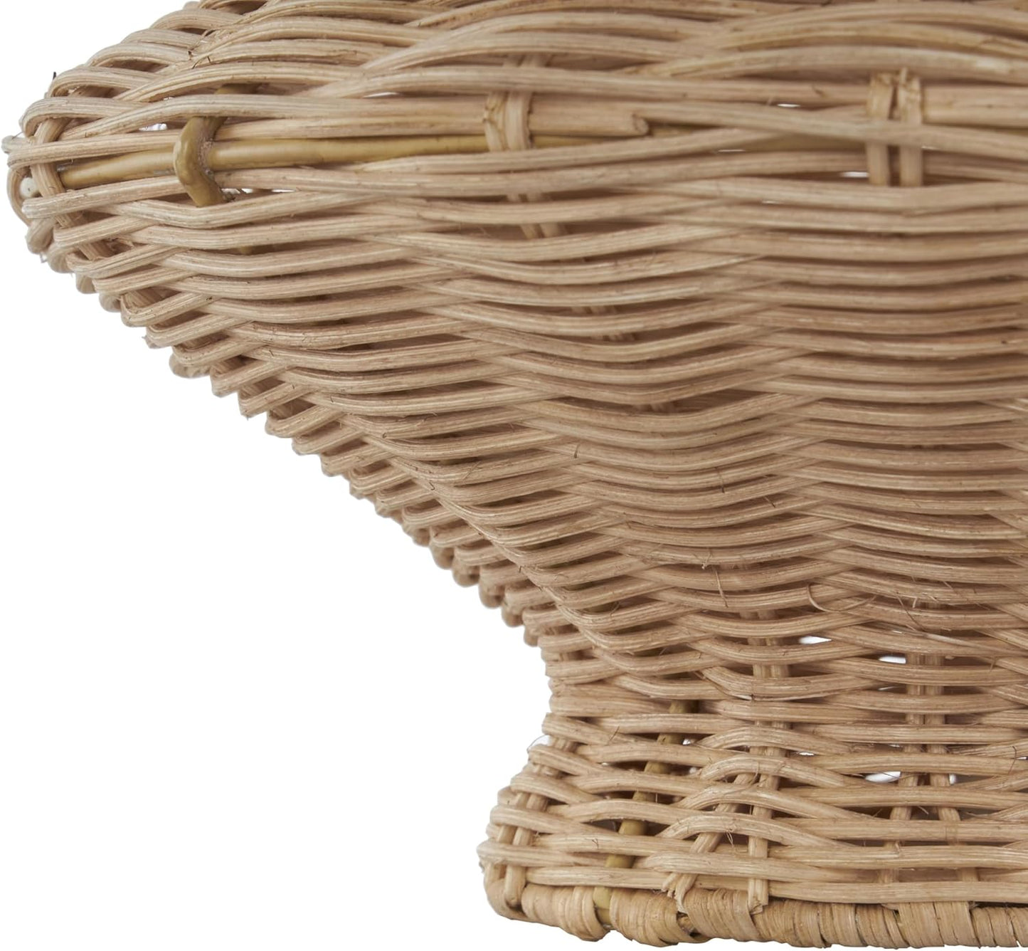 Deco 79 Rattan Handmade Decorative Vase Woven Fluted Hourglass Centerpiece Vase, Vase for Home Decoration 9" x 9" x 16", Brown