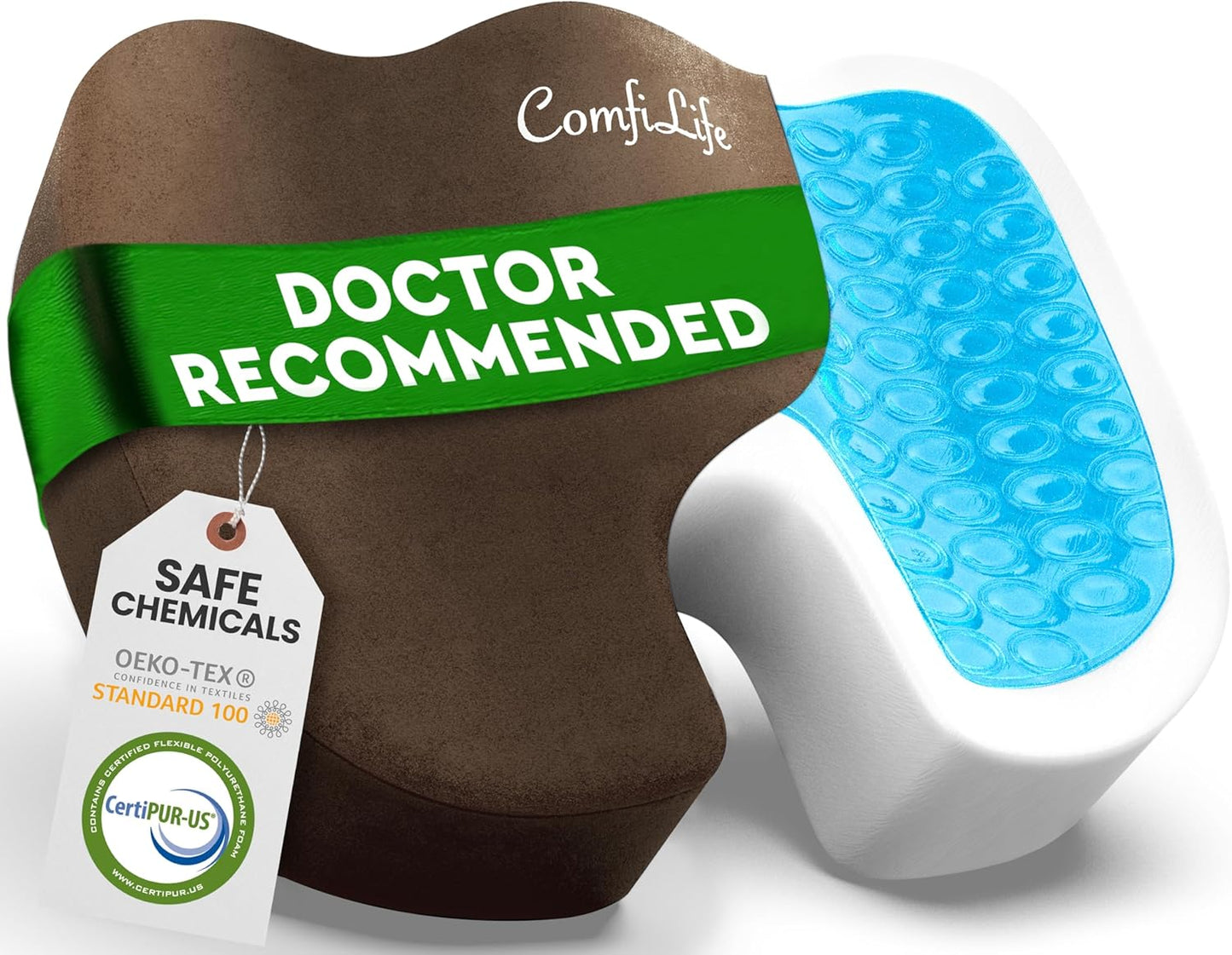 ComfiLife Premium Gel & Memory Foam Seat Cushion – Doctor Recommended Office Chair Cushion, Car Seat Cushion – Chair Cushions for Back & Sciatica Pain Relief – Seat Cushions for Office & Desk (Pink)