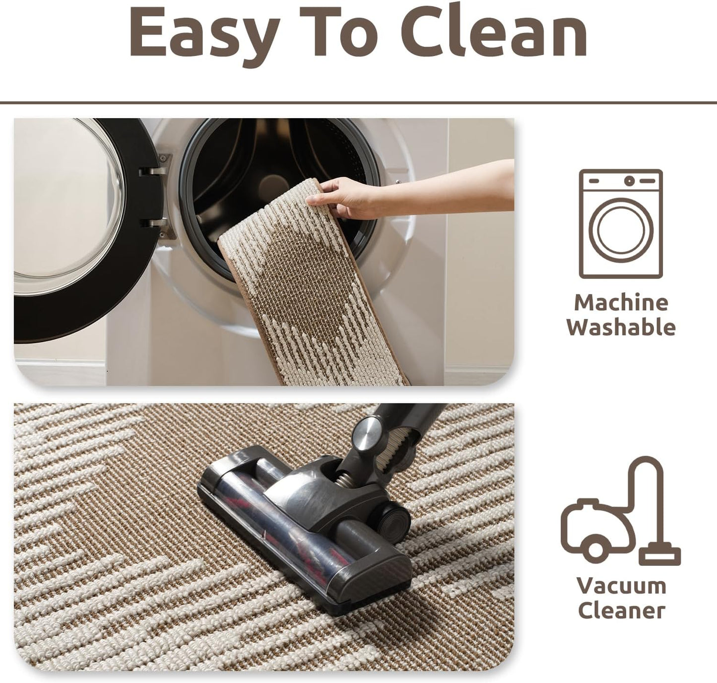 PADOOR 15PC Stair-Treads Non Slip, 3D Peel and Stick Stair Treads for Wooden Steps Indoor, Stair-Carpet Treads Washable Reusable Adhesive Stair-Runner Rugs for Kids and Dogs 8"x30" Brown