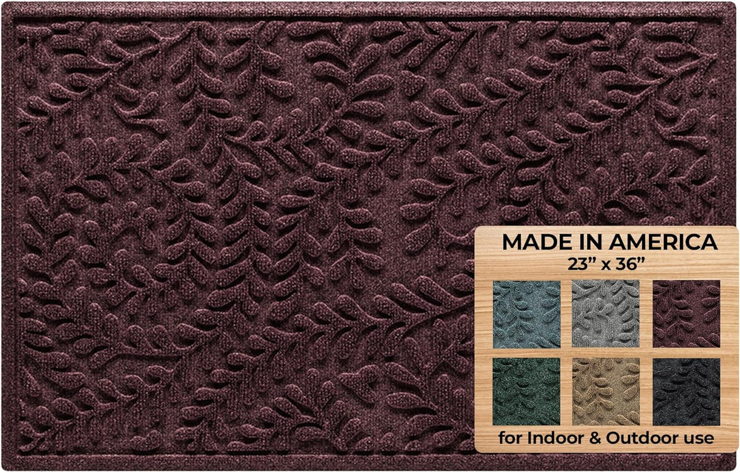 Bungalow Flooring Waterhog Stair Treads (Set of 4) – 8 1/2 x 30 Inches, Durable, Non Slip, Water-Trapping, Indoor/Outdoor Floor Covering, Boxwood Collection – Made in USA, Charcoal