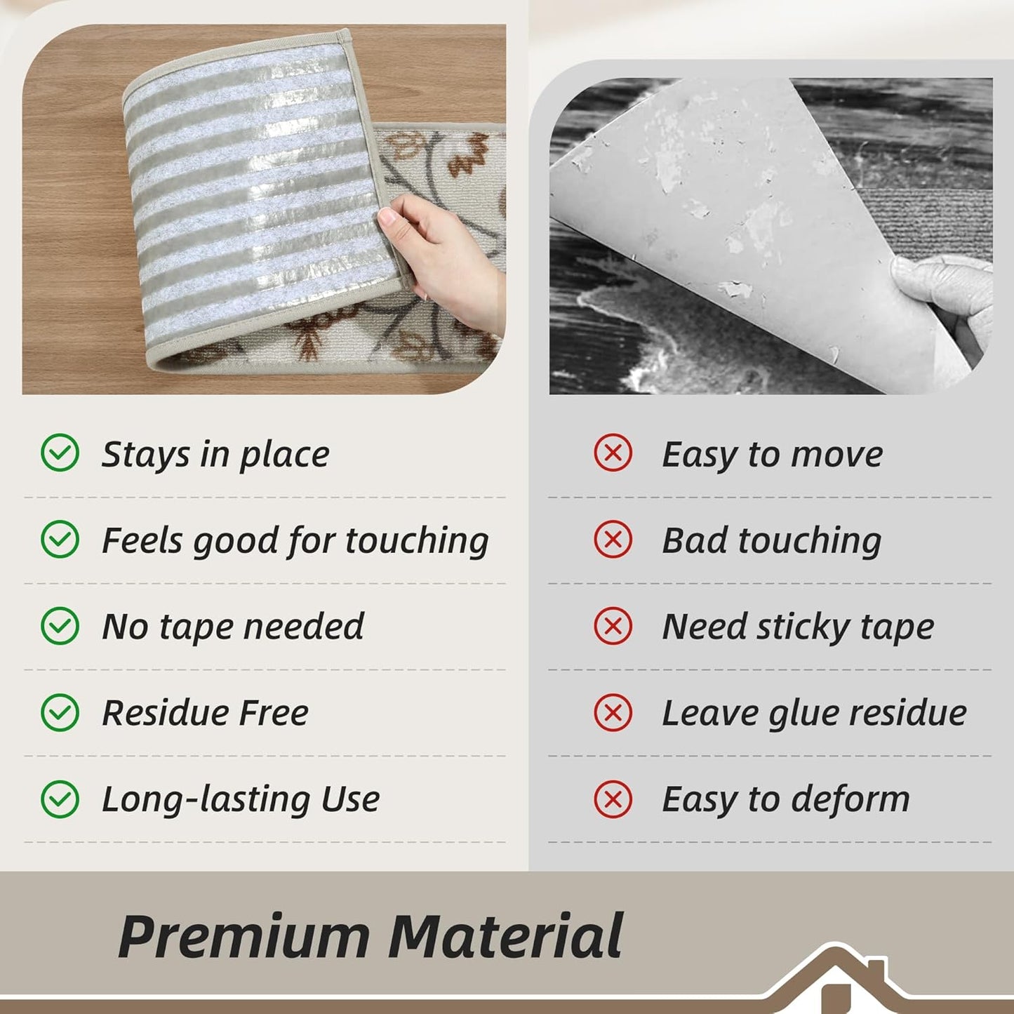 BEQHAUSE Stair Treads for Wooden Steps Non-Slip Machine Washable Carpet Stair Treads 8"X30" Soft Indoor Stair Rug Runner for Kids Elders and Pets, 100% Polyester, TPE Backing, 15pcs, Brown/Grey