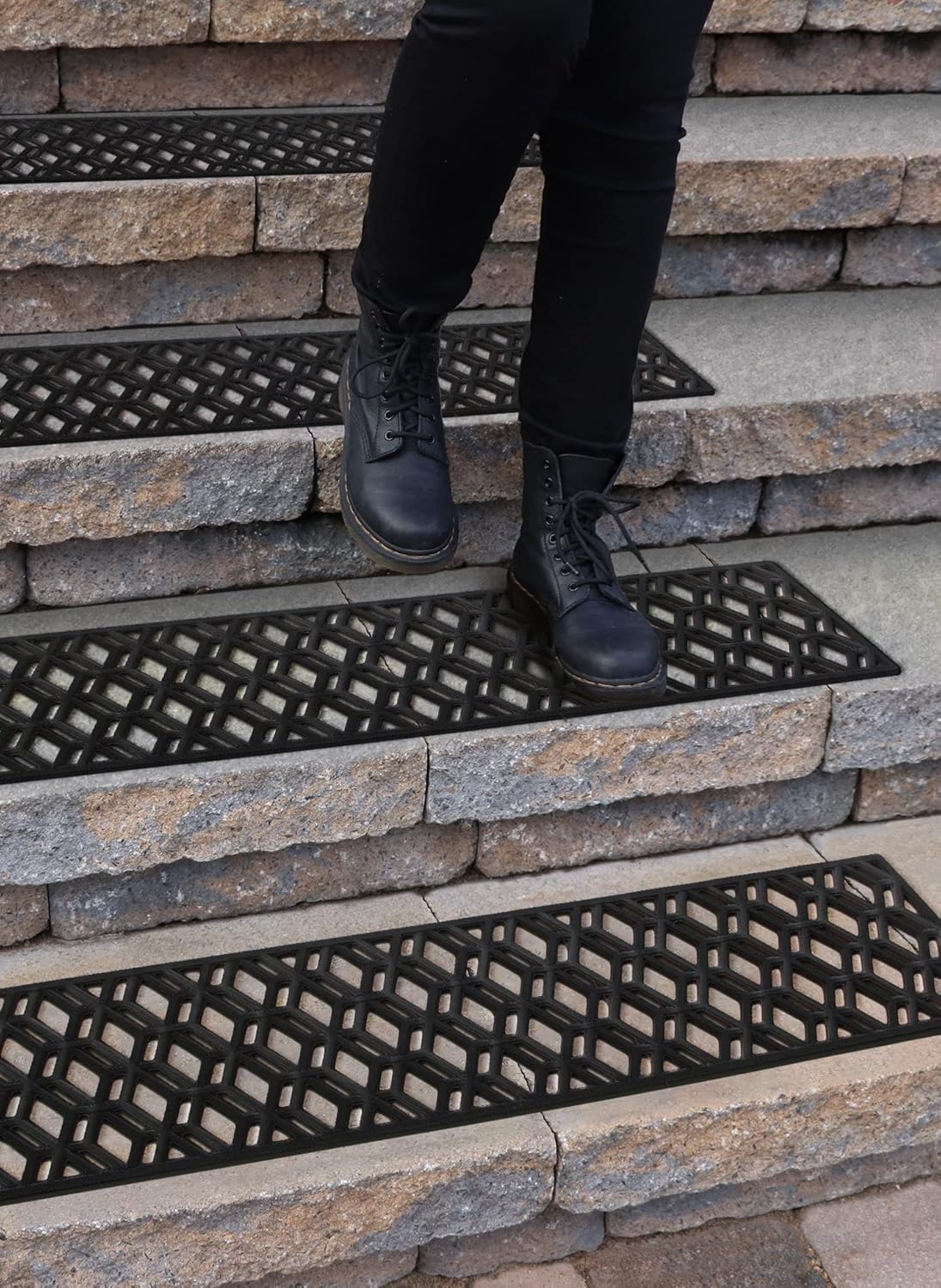 Rubber Stair Treads Non-Slip Outdoor 35”x10” (5-Pack) – Anti-Slip Step Mat