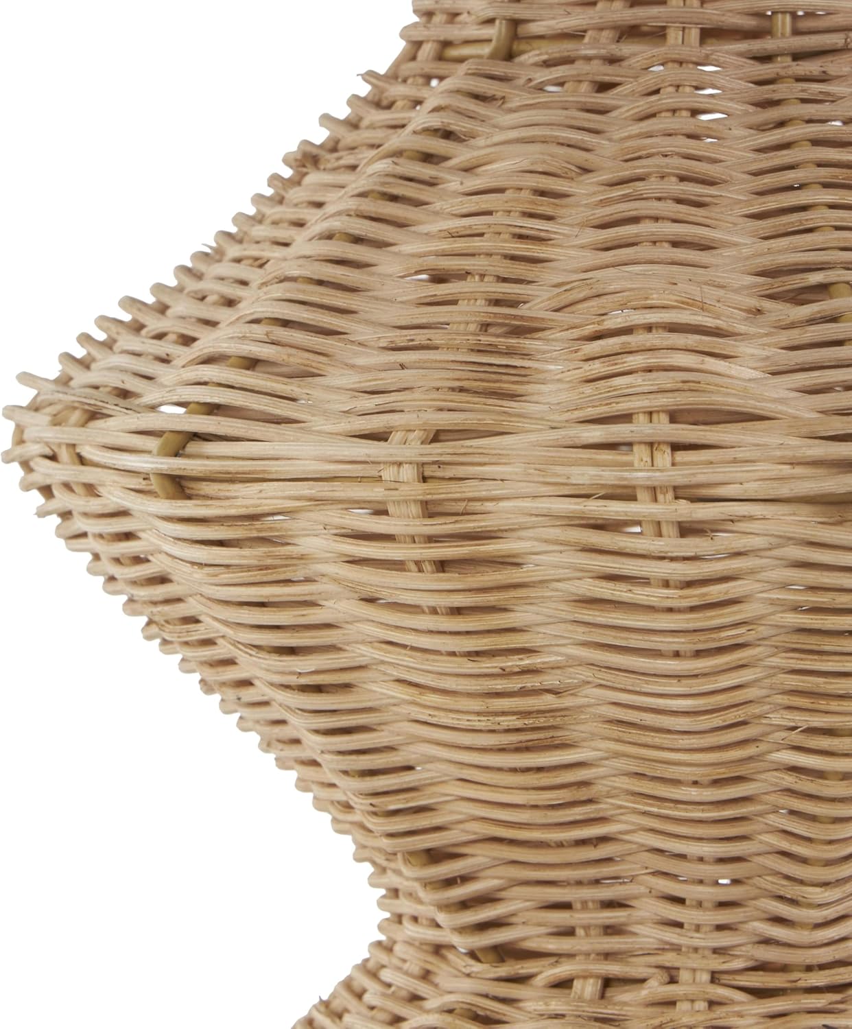 Deco 79 Rattan Handmade Decorative Vase Woven Fluted Hourglass Centerpiece Vase, Vase for Home Decoration 9" x 9" x 16", Brown