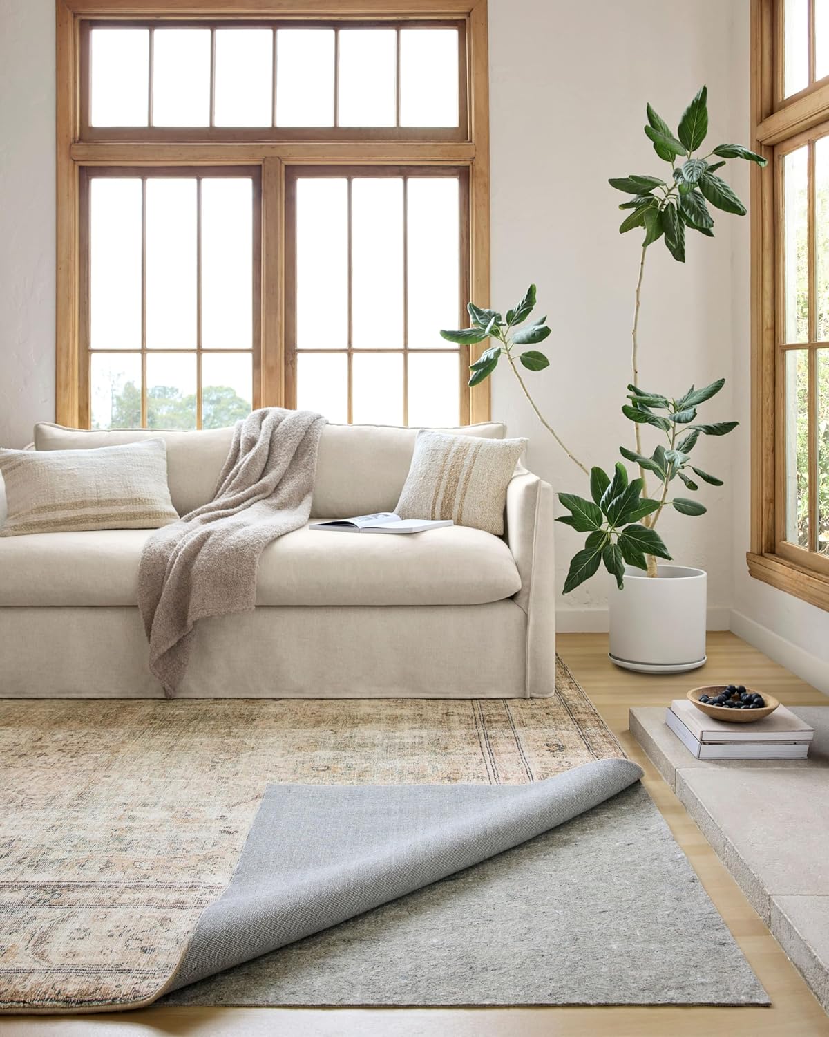 Loloi Loloi- Grip Rug Pad, ULTSS Grey 8'-0" x 10'-0", .01" Thick, Grey, 1/4 inch, Reversible, Soft, Cushion, Low Profile, Hardwood, Carpet, Tile, Vinyl, Linoleum, Multi Surface, Trim to fit, Rug Pad