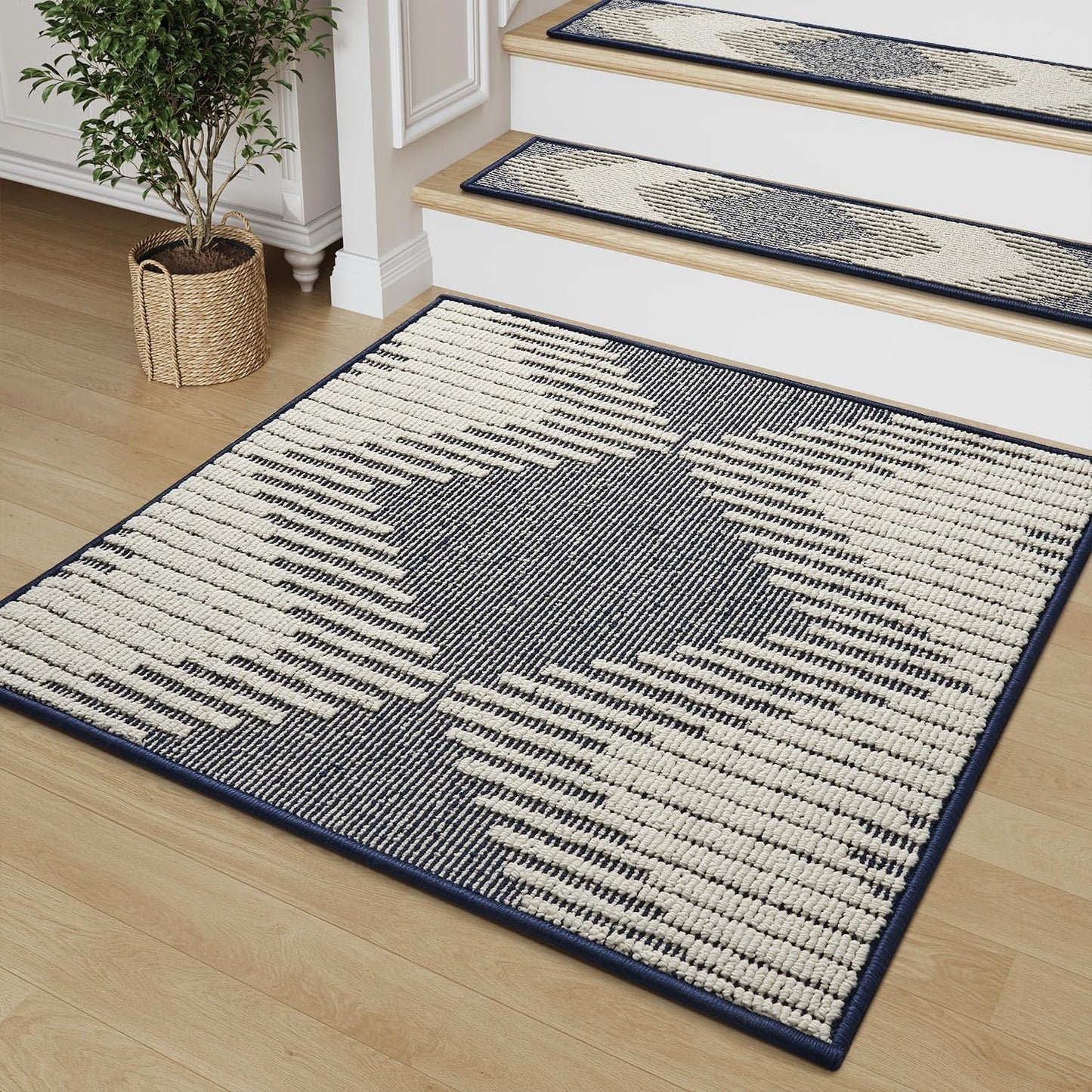 PADOOR 15PC Stair-Treads Non Slip, 3D Peel and Stick Stair Treads for Wooden Steps Indoor, Stair-Carpet Treads Washable Reusable Adhesive Stair-Runner Rugs for Kids and Dogs 8"x30" Brown