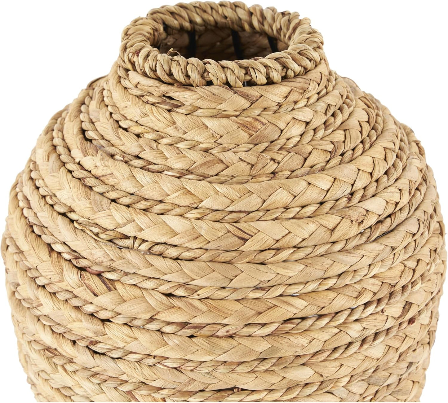 Deco 79 Seagrass Handmade Decorative Vase Braided Centerpiece Vase, Vase for Home Decoration 8" x 8" x 13", Brown