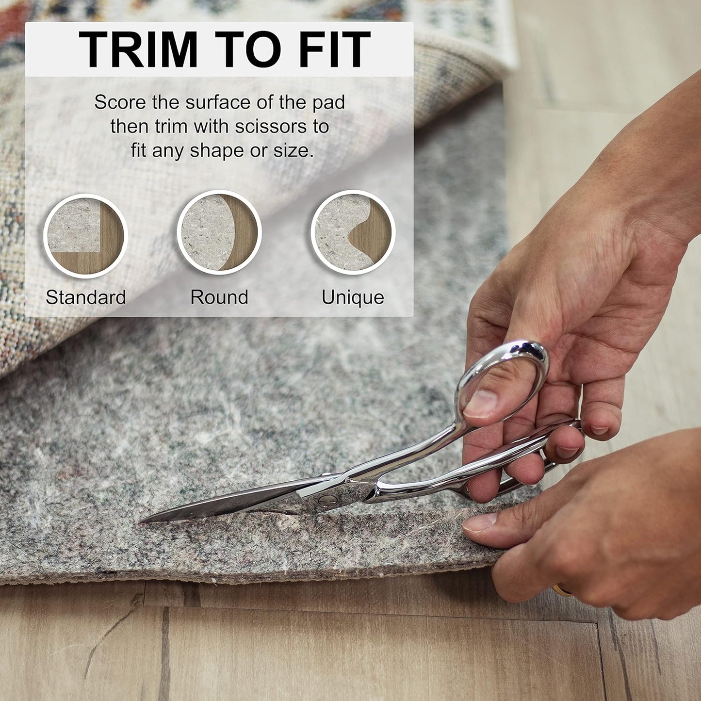 Mohawk Home 8' x 10' Non Slip Rug Pad Gripper 1/4 Thick Dual Surface Felt + Rubber Gripper - Safe for All Floors, Brown