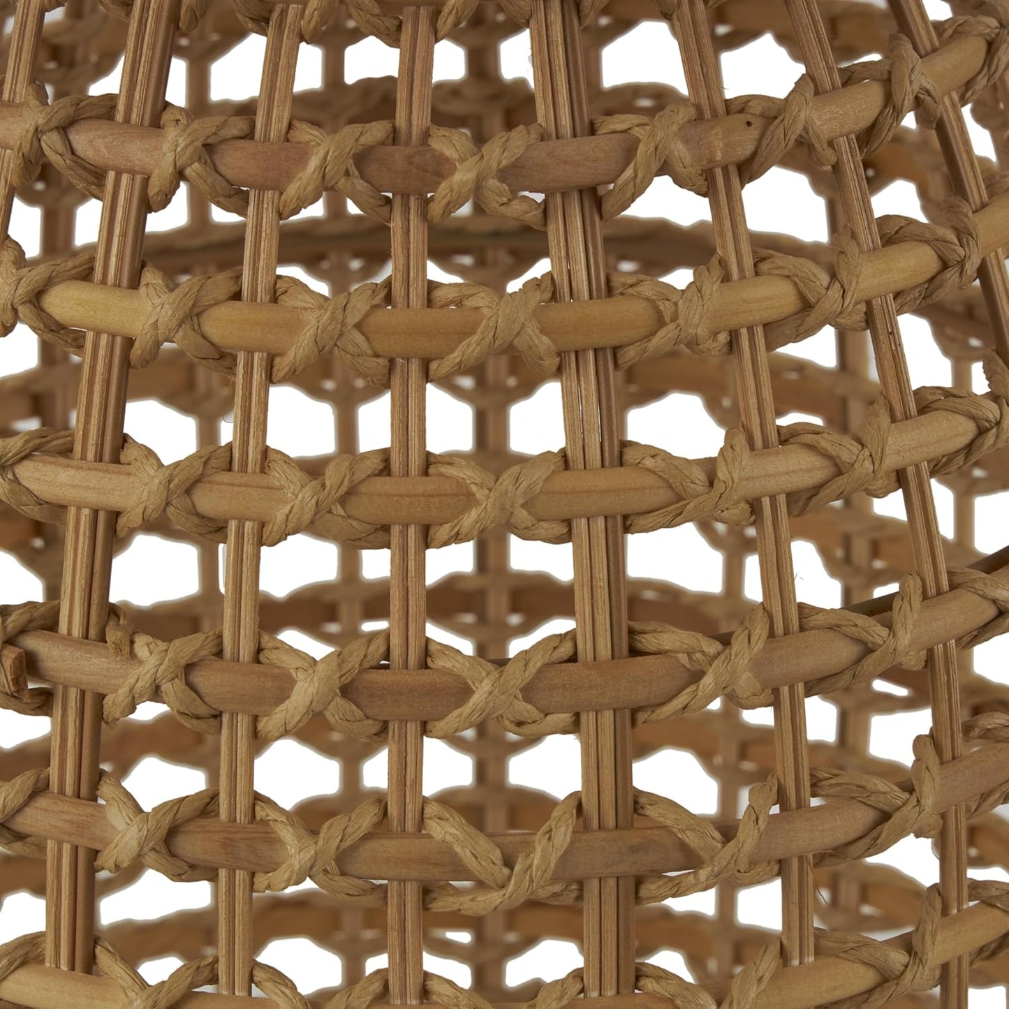 Deco 79 Rattan Handmade Decorative Vase Woven Centerpiece Vase with Open Framed Grid Design, Vase for Home Decoration 11" x 11" x 25", Brown