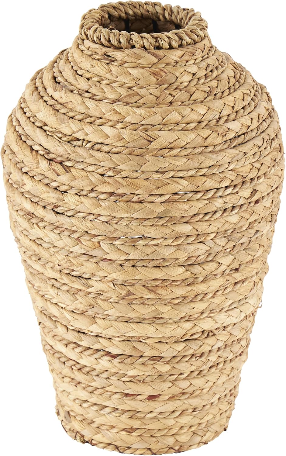 Deco 79 Seagrass Handmade Decorative Vase Braided Centerpiece Vase, Vase for Home Decoration 8" x 8" x 13", Brown